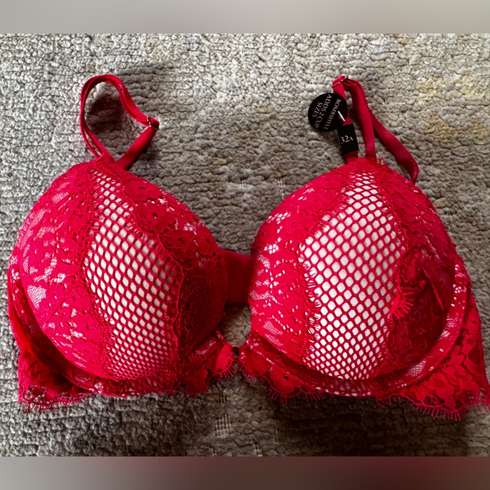 Victoria’s Secret Red Lace Mesh Bra